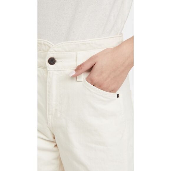 Veronica Beard Jean Blake Straight Notch Ankle Jeans Structured Ecru Cream 30 - Picture 6 of 16